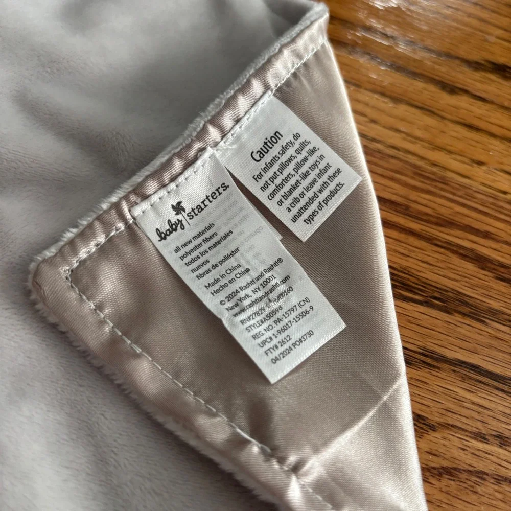 Baby Starters My First Bear Security Blanket Lovey Gray Brown Satin Back A50598